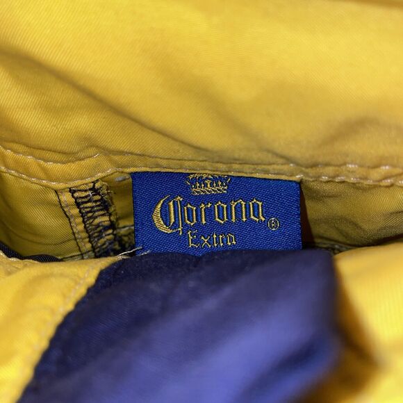 Corona Extra Board Shorts Men’s Size 34 Blue Yellow Drawstring Pocket Side - Picture 2 of 12